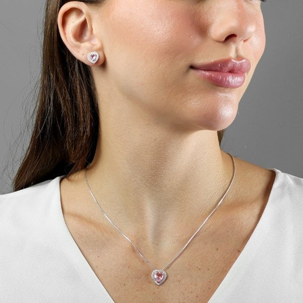 conjunto colar e brinco prata	